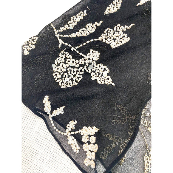 J Laxmi NY Designer- Formal Black & White Beaded top Vintage women's Medium - Picture 4 of 5